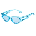 Chique transparante blauwe cat-eye zonnebril met holle dubbele pootjes voor dames - C6 Transparant Blauw