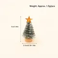 Mini albero di Natale da 5cm con stella dorata e base in legno per decorazioni fai-da-te - 1 pezzo Piccolo Albero di Natale