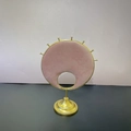 Pink velvet and gold metal jewelry display stand for earrings and necklaces organizer - Fan-Shaped Screen Display (Pink Series)