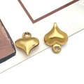 Hohlengel Herzanhänger in mattem Gold aus vakuumverbeschichtetem Edelstahl gefertigt - Hohles Herz / Gold