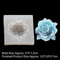 Moule en silicone rose translucide avec fleur en résine bleue pour bijoux DIY - Style 3 (Diamètre 5cm)