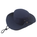 Cappello da sole blu navy a tesa larga con cinturino e bottoni metallici dorati - 58cm / Blu