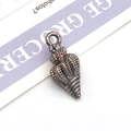 Antique bronze shell pendant with realistic texture for DIY jewelry making and necklaces - Black Conch