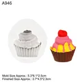 Moule en silicone cupcake avec cerise pour bougies DIY et décoration de gâteaux mousse - 1# A946 Gris