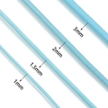 Light blue cowhide leather cords in 1mm 1.5mm 2mm and 3mm sizes for DIY jewelry crafts - Blue