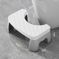 Sgabello da toilette antiscivolo grigio e bianco con texture a rombi, 42x25x17cm - Texture Similpelle Bianco