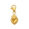 Vista dettagliata di un ciondolo a cuore in acciaio dorato con chiusura a moschettone - Ciondolo a Cuore Artistico Dorato (Ciondolo Solo (Senza Catena)) / 2.0x1.2cm / Oro