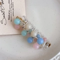 Pastel macaron bead hair claw clip with colorful pearls on a white porcelain plate - Clear/Mixed Color Beads