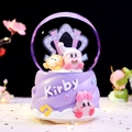 Rotating Kirby music box crystal ball with purple base and soft LED snow lighting effect - 24101 Purple Base / Large 100mm Inner Rotation + Snow