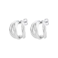 Mehrlagige gedrehte Creolen aus poliertem Edelstahl in Silber-Optik für Damen - Drei Linien Gedreht / 3.0*20mm / Stahlfarbe