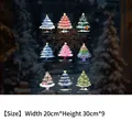 Set of 9 colorful Christmas tree window stickers with electrostatic UV print design - Static Cling Christmas Tree Style (wmsd-60) / 20*30cm*9 Sheets