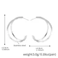 Orecchini a cerchio a doppia C in acciaio argentato con dettagli su dimensioni e peso - F541-Doppio Cerchio Geometrico Argento