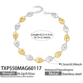 Detailed macro view of two-tone stainless steel chain links with waterproof features - Two-tone Necklace 42.5+5cm