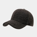 Macro shot of dark brown fuzzy faux fur baseball cap showing thick textured fabric - Adjustable / Dark Gray