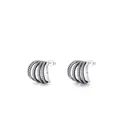 Pendientes vintage de plata de ley 925 con arcos multicapa y circonitas brillantes - Plata 925
