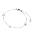 Elegant silver triangle bracelet featuring white mother-of-pearl geometric charms - Shell Silver