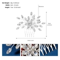 Specifiche dettagliate del pettine per capelli da sposa fatto a mano con strass e foglie d'argento - Argento (HS-J6630S)