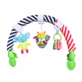 Infant stroller arch toy with hanging elephant, rattle ball, and colorful rings - Elephant and Sun Pendants / Beaded Elephant Arch