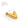 PVD 18K gold plated stainless steel letter V bubble pendant for DIY jewelry - Letter V / Gold