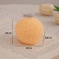Spherical light orange rose scented candle with detailed flower carvings and gift tag - Macaron Orange Floral Ball (Wild Neroli)