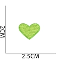 Close-up of small green heart embroidery patch showing detailed texture and 2x2.5cm size - Green Heart (23号)