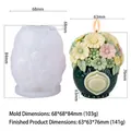 Silicone mold for DIY flower basket candle with yellow and pink floral bouquet results - Dream Flower Basket Type C