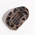 Pince à cheveux plate motif léopard écaille de tortue en marron et noir classique - Imprimé Léopard Khaki