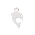 Polished silver stainless steel dolphin pendant with minimalist creative animal design - Steel Color (KLJ4825-Z)