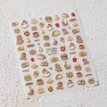 Stickers ongles 3D Capybara aux motifs gourmands mignons avec dos autocollant - Style MN-385 Relief 3D