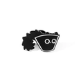 Funny black cat enamel pin featuring a spike-maned liquid kitten coming out of a container - Black Cat Climbing Into Container Style (XZ3060-6)