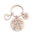 Rose gold stainless steel heart keychain with engraved love message for couples - Inspirational Quote (XYY032) Rose Gold
