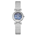 GEDI luxury women's watch with silver mesh strap and blue mother of pearl Roman dial - Silver Case Blue Dial