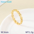 Anillo de cadena cuadrada dorada en talla 8 con piedras de circonita cúbica brillantes - US 8 / Dorado (KR111765-KC)