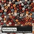 Maillard brown 4mm matte glass beads for DIY jewelry making and artisanal crafting - Maillard