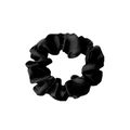 Classic black satin scrunchie with a silky finish and elastic band for women - Medium / Black