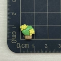 Detailed scale view of a mini resin flower pot charm measuring 1.2cm for DIY nail art crafts - Potted Camellia