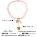 XL31322 Heart & Pink Stone Layered