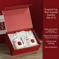 Red Wedding Scented Candle Gift Set with Bluebell and Freesia Sculptures - Bluebell + Freesia [Double Happiness]