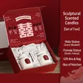 Red Wedding Scented Candle Gift Set with Bluebell and Freesia Sculptures - Bluebell + Freesia [Double Happiness]