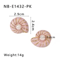 Orecchini a conchiglia rosa con perle e dettagli oro, dimensioni e peso inclusi - Rosa (NB-E1432-PK)