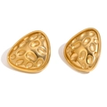 Pendientes de triángulo irregular en acero inoxidable chapado en oro de 18K martillado - Dorado