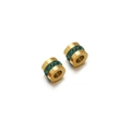 18k gold plated stainless steel spacer bead with sparkling green rhinestone inlay - Gold-Green Rhinestone