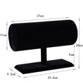 Black velvet T-bar headpiece display stand for headbands and hair accessories - Whole Single Bar / Black