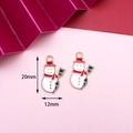 Christmas snowman alloy oil drip charm in white and red with 20mm height dimension - 19# Snowman