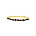 Elegante bracciale tennis in acciaio dorato con brillanti zirconi neri e design elastico - 4mm / Tono Oro Strass Nero