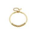 Dettaglio del bracciale a catena piatta dorata con zirconi rotondi incastonati e chiusura - Bracciale in Zirconia Bianca Oro (N209)