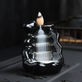 Creative black ceramic backflow incense burner with waterfall smoke effect for home decor - Waterfall Touching the Sky