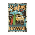 Vintage Hawaii surfing metal sign with 'Its Surfing Time' text and colorful retro art - 11540(01) / 20*30cm