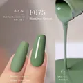 Bamboo green nail polish gel F075 with matte and glossy finishes in plant-based formula - F075 Bamboo Green