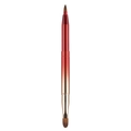 Detail of dual-ended retractable makeup brush with red-gold gradient metal barrel - Double Ended Lip Brush / Gradient Red